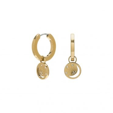 Celestial - Celestial Sun Gold Plated Hoop Earrings