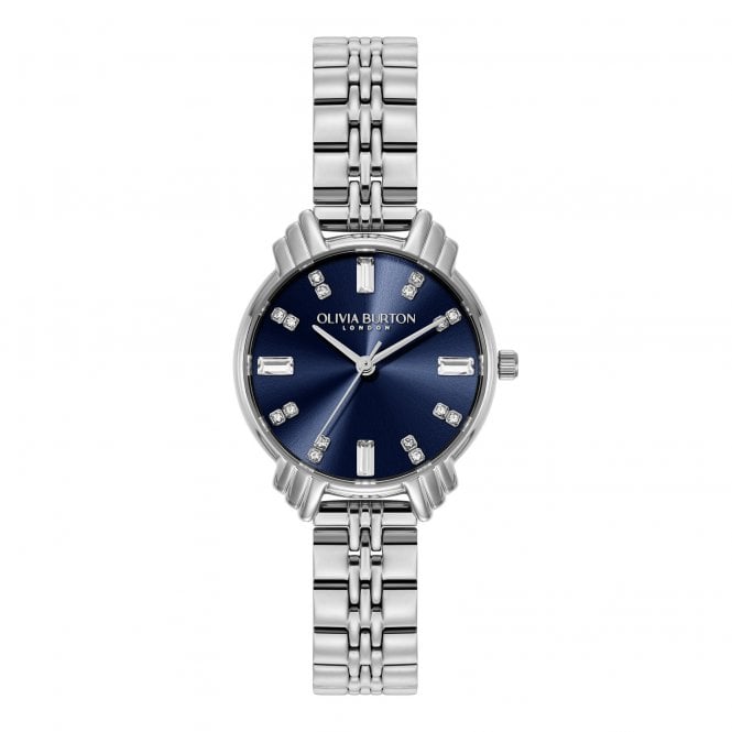 Olivia Burton Classic 30mm Blue & Silver Bracelet Watch