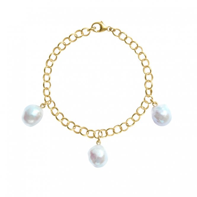 ORA AELIA 3 White Baroque Pearl Bracelet - 14ct Gold Filled
