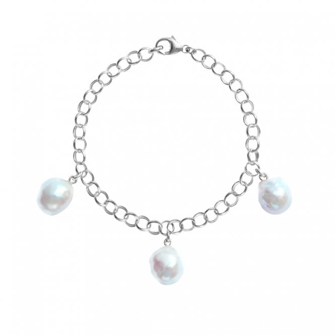 ORA AELIA 3 White Baroque Pearl Bracelet - 925 Sterling Silver