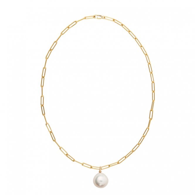 ORA AETIA XXL Round Pearl Chain Necklace - 14ct Gold Filled