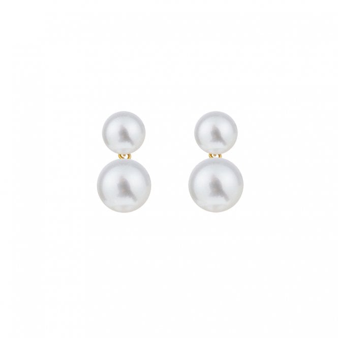 ORA DUET Large White Pearl Stud - 9ct Yellow Gold