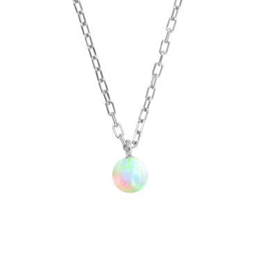 ORBIA Small Sea Opal 8mm Pendant - 925 Sterling Silver