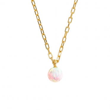 ORBIA Small Sun Opal 8mm Pendant - 14ct Gold Filled