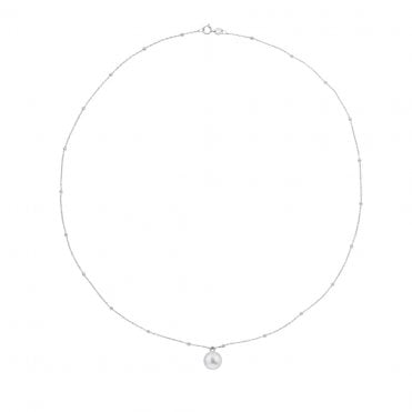 SPHERA Beaded Fine Chain Pearl Necklace - 925 Sterling Silver