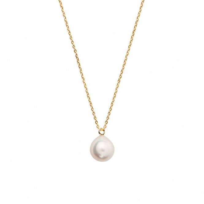 ORA White Pearl Fine Chain Necklace - 9ct Yellow Gold