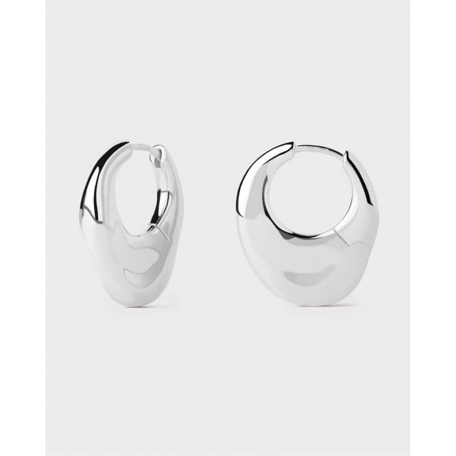PDPAOLA Volcano Silver Hoops