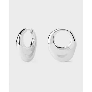 Volcano Silver Hoops