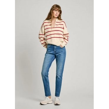 High-Rise Taper Fit Jeans - Violet