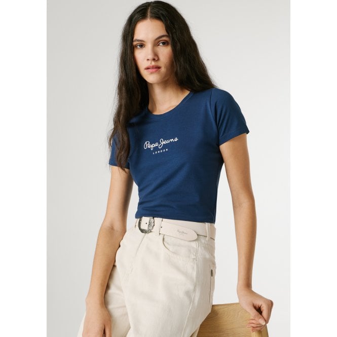 Pepe Jeans New Virginia Slim Fit Logo Print T-Shirt