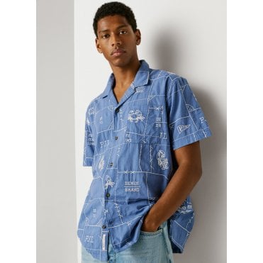Perot Cuban Collar Short Sleeve Poplin Shirt