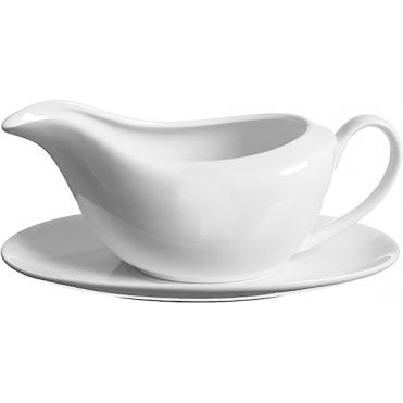 P&K SIMPLICITY GRAVY BOAT AND SAUCER