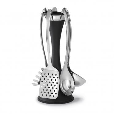 Signature (BR) V Black Utensil Stand Set