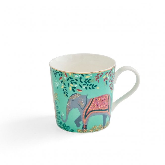 Sara Miller India Elephant's Oasis Mug