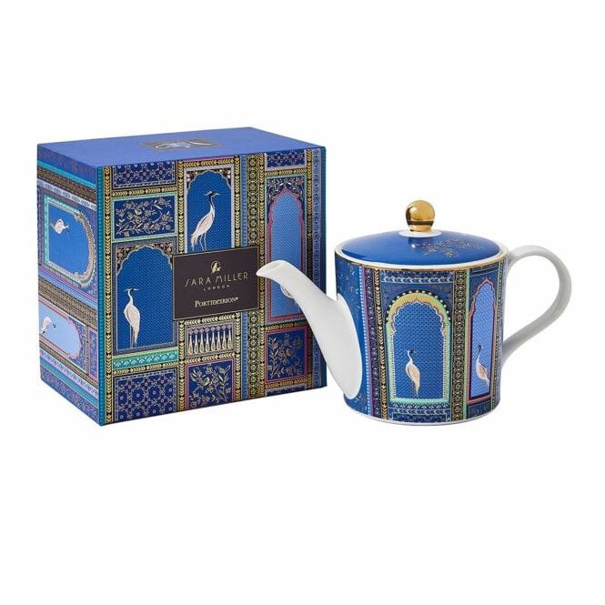 Sara Miller India Tea Pot -Lattice Windows Indigo