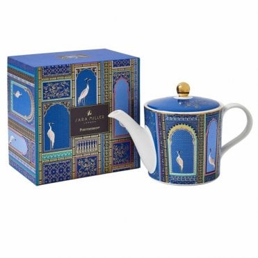 India Tea Pot -Lattice Windows Indigo