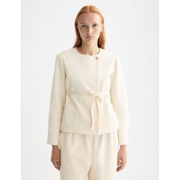 Relaxed Collarless Jacket