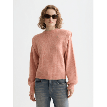 Shoulder Detail Crew Neck Pullover