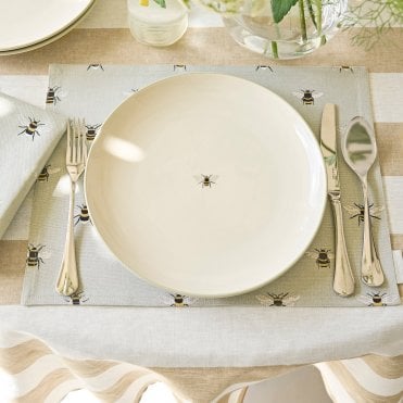 Bees Stoneware Dinner Plate