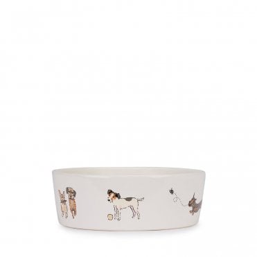 Doggy Daycare Stoneware Dog Bowl