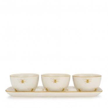 Honey Bees Stoneware Nibbles Bowl - Set of 3