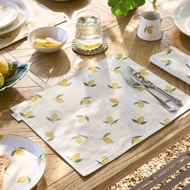 Lemons Linen Placemats - Set of 2