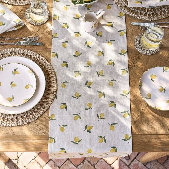 Sophie Allport Lemons Linen Table Runner
