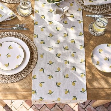 Lemons Linen Table Runner