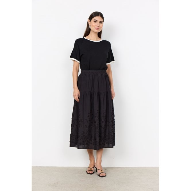 Soyaconcept SC-Fahima 2 Floral Embroidery Mid-Length Skirt