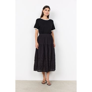 SC-Fahima 2 Floral Embroidery Mid-Length Skirt