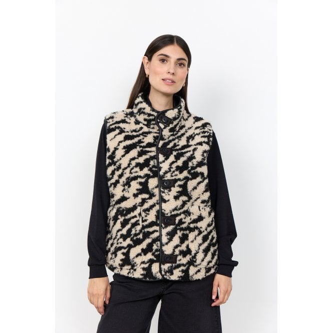 Soyaconcept SC-Gida 1 Animal Print Waistcoat