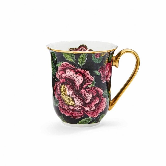 Spode Creatures of Curiosity Black Floral Mug