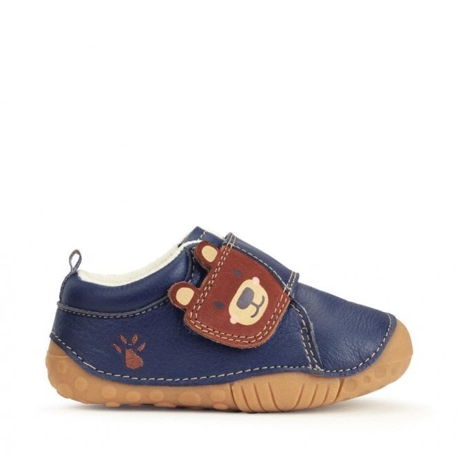 Start Rite Bear Hug French navy leather bear rip-tape pre-walking shoes