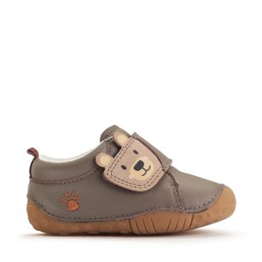 Bear Hug Pine bark leather/nubuck bear rip-tape pre-walkers