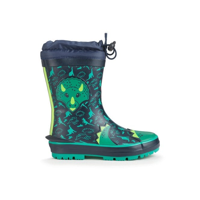 Start Rite Big Puddle Navy dino water resistant wellies
