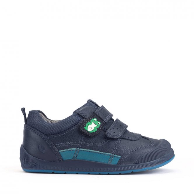 Start Rite Hopper Navy leather rip-tape pre-school shoes