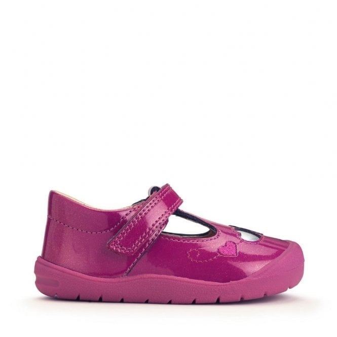 Start Rite Party Berry Glitter Patent Girls Rip-Tape First Walking Shoes