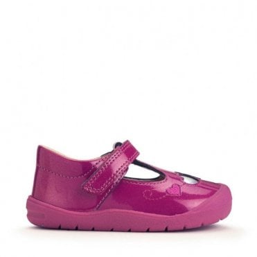 Party Berry Glitter Patent Girls Rip-Tape First Walking Shoes