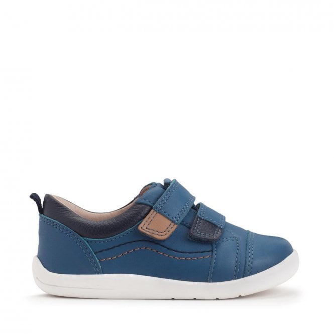 Start Rite Playhouse Blue leather rip-tape first walking shoes