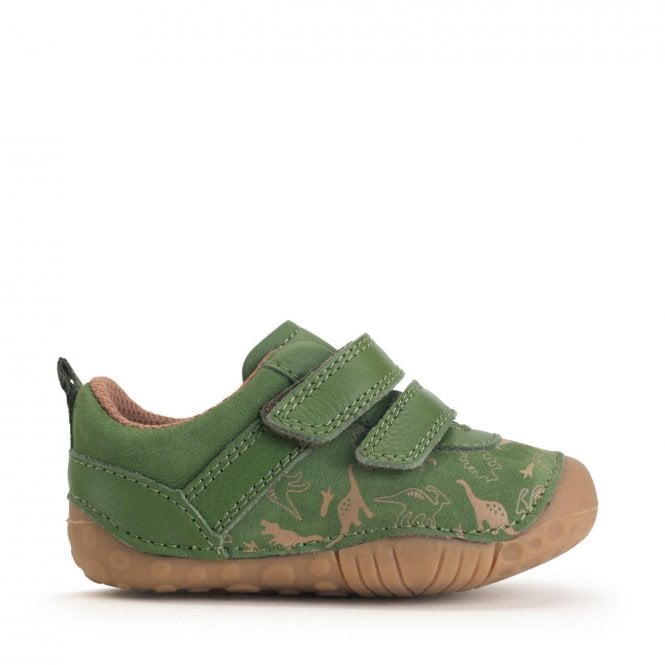 Start Rite Roar Khaki dino nubuck/leather rip-tape baby pre-walkers