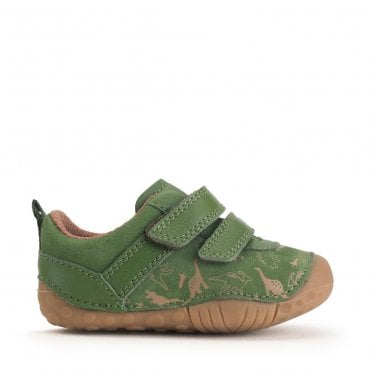 Roar Khaki dino nubuck/leather rip-tape baby pre-walkers
