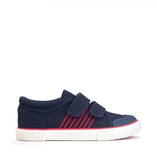 Start Rite Sandy Beach Navy Boys And Girls Closed Rip-Tape Canvas Shoes