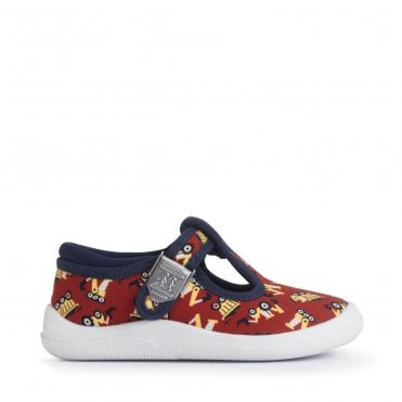 Wiggles T-bar print buckle first walking shoes