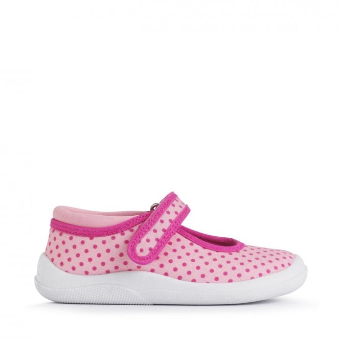 Start Rite Wriggles Mary Jane pink polka dot girls rip-tape first walking shoes