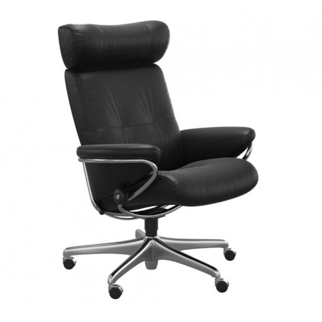 Stressless Berlin Adjustable Headrest Office Steel Chair (No Footstool)