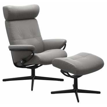 Berlin Adjustable Headrest Urban Cross Chair and Footstool