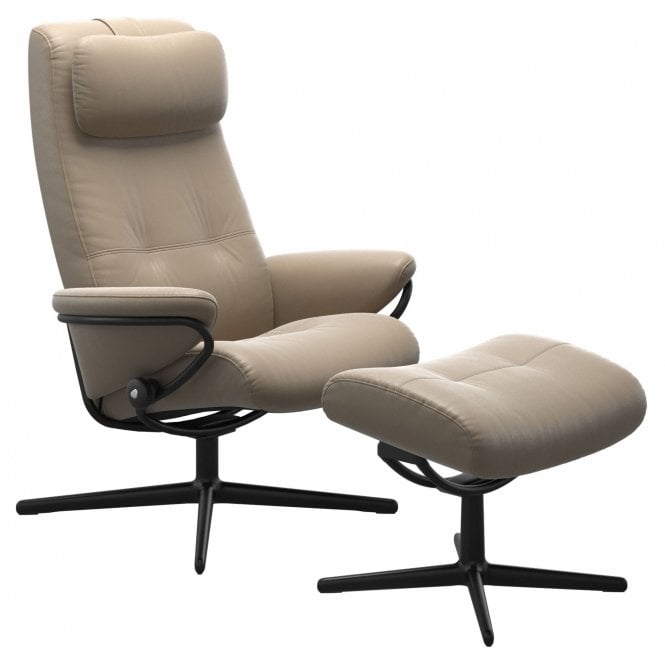 Stressless Berlin High Back Urban Cross Chair and Footstool