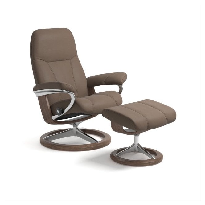 Stressless Consul Signature Base Batick Mole/Walnut Wood