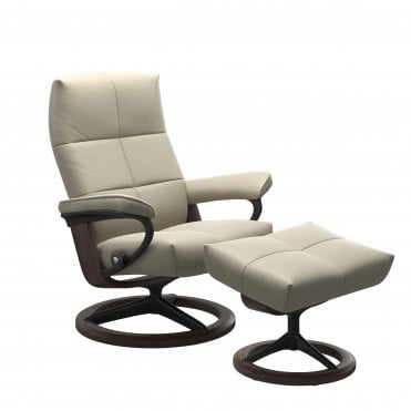 David Small Chair and Footstool with Signature Base