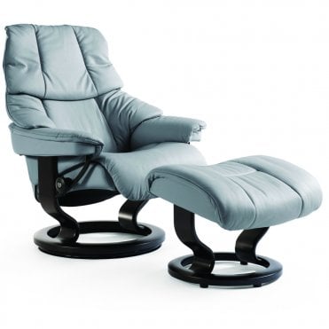 Stressless Reno  Chair and Stool with Classic Base